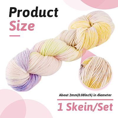 1 Skein Gradient Segment Dyed 80% Wool 20% Acrylic Blended Yarn OCOR-TA0003-02E-1