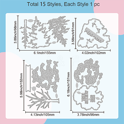 Carbon Steel Cutting Dies Stencils DIY-WH0309-1750-1