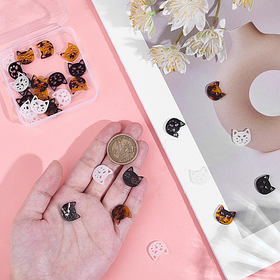 30Pcs 3 Colors Acrylic Buttons FIND-OC0003-88-1