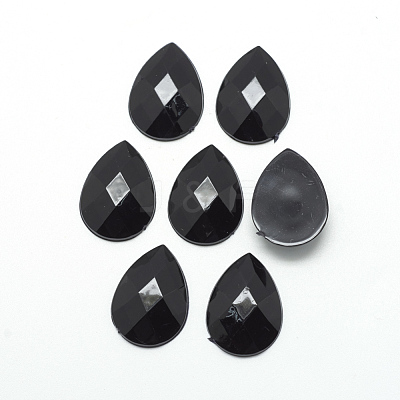 Acrylic Rhinestone Flat Back Cabochons X-GACR-Q010-10x14-14-1