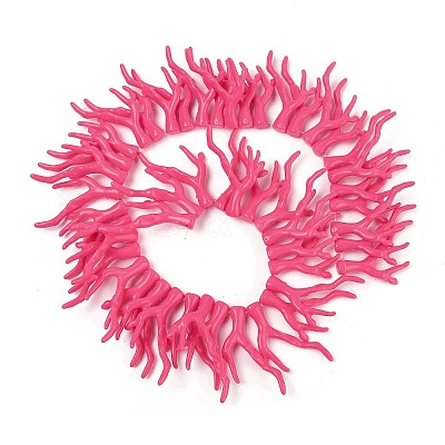 Opaque Acrylic Imitation Coral Beads Strands SACR-P033-02A-07-1