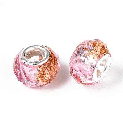 Transparent Resin Rondelle European Beads RESI-N044-01E-1