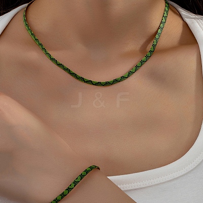 Alloy Leopard Print Snake Chain Necklaces & Bracelets Sets FS-WG421C3-02-1