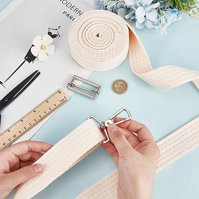 5 Yards Polycotton Ribbon OCOR-WH0045-24C-1