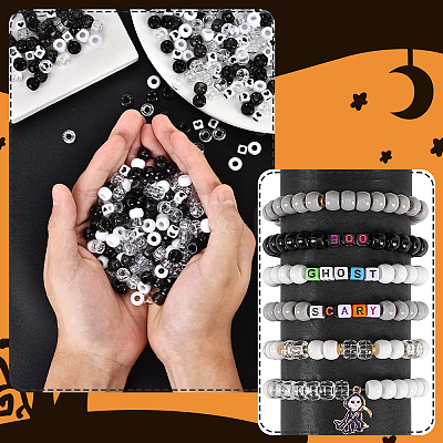 720Pcs 6 Styles Opaque Plastic Beads KY-YW0001-82-1