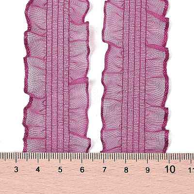 20 Yards Polyester Pleated Elastic Lace Trim SRIB-M015-01B-1