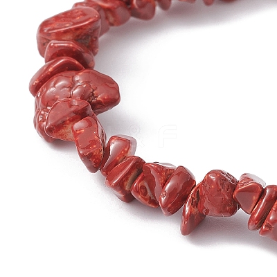 Natural Dyed Howlite Chips Stretch Bracelets BJEW-JB09754-02-1