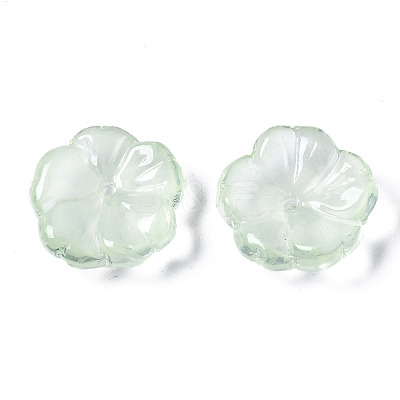 Transparent Spray Painted Imitation Jade Glass Beads GLAA-Q089-003-E003-1