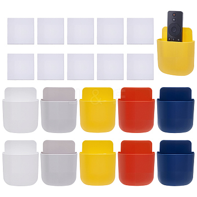10Sets 5 Colors Plastic Wall-mounted Remote Control Storage Box KY-GO0001-13B-1