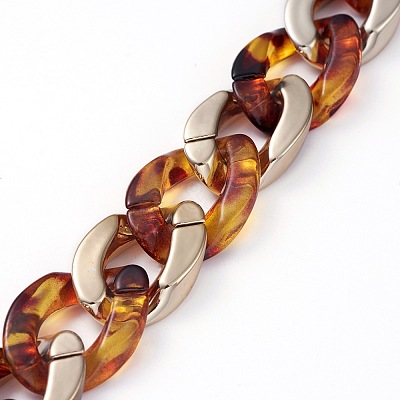 Handmade CCB Plastic Curb Chain AJEW-JB00678-10-1