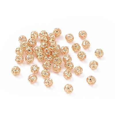 Brass Hollow Beads KK-E046-04B-G-1