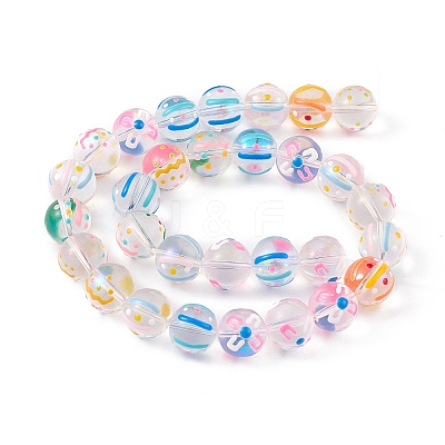 Transparent Glass Beads Strands LAMP-F029-01E-1