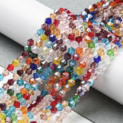 Transparent Electroplate Glass Beads Strands EGLA-A039-T3mm-A29-1