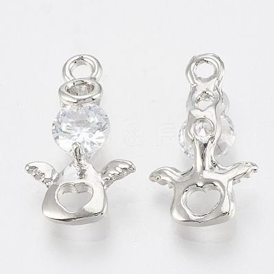 Alloy Cubic Zirconia Pendants ZIRC-Q017-035P-1