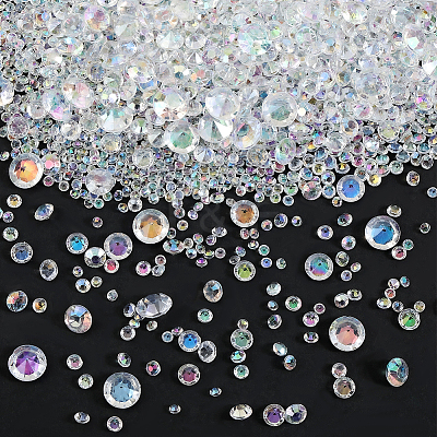 6300Pcs Acrylic Rhinestone Pointed Back Cabochons GACR-SP0001-03B-1