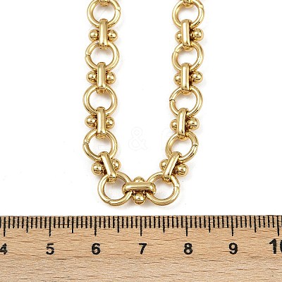 304 Stainless Steel Ring Link Chain Necklaces NJEW-H072-02B-G-1