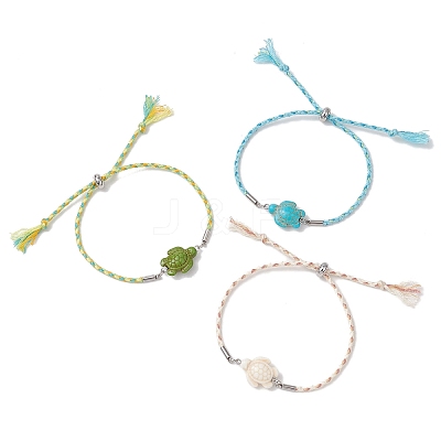 3Pcs Dyed Synthetic Turquoise Silder Bracelets BJEW-JB13263-1