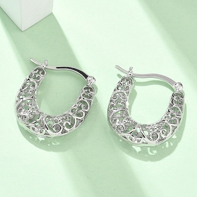 Brass Hoop Earrings for Women EJEW-G436-01P-1