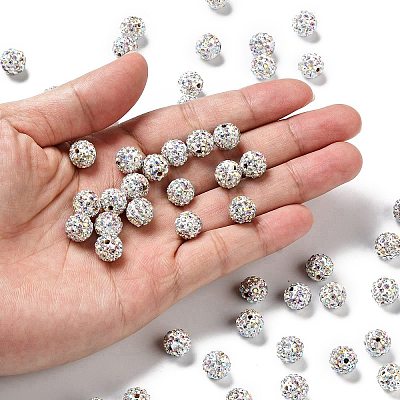 Pave Disco Ball Beads X1-RB-A130-10mm-11-1