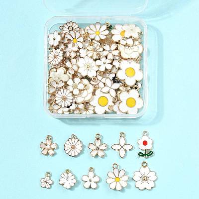 76Pcs 19 Styles Alloy Enamel Pendants ENAM-FS0004-23-1