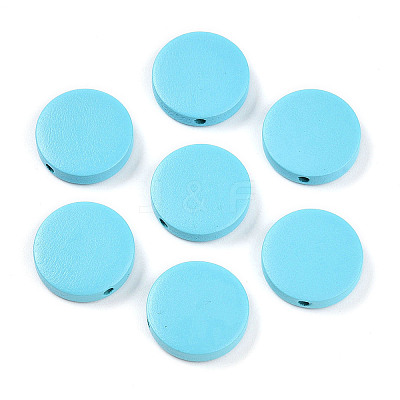 Painted Natural Wood Beads WOOD-WH0038-35B-03-1