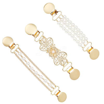 3Pcs 3 Styles Alloy Cardigan Clips FIND-GF0008-21-1