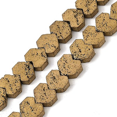 Electroplated Natural Lava Rock Beads Strands G-K388-04B-09-1