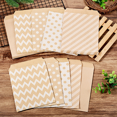 50Pcs 5 Styles Kraft Paper Bags CARB-TA0001-06-1