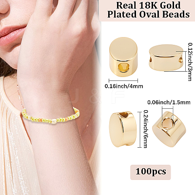 100Pcs Brass Beads KK-BBC0022-70-1