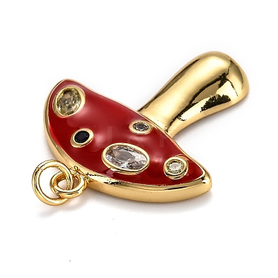 Autumn Theme Real 18K Gold Plated Brass Micro Pave Cubic Zirconia Pendants X-ZIRC-L100-019G-G-1