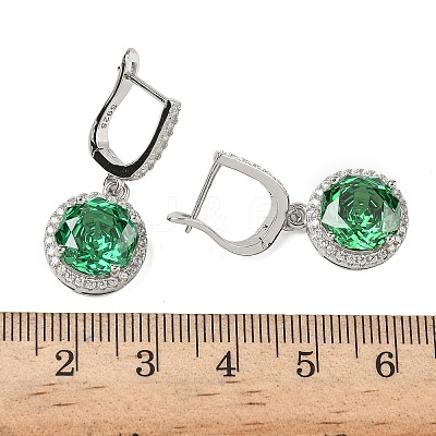 925 Sterling Silver Micro Pave Cubic Zirconia Hoop Earrings EJEW-B147-01A-02-1