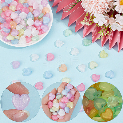 150Pcs Luminous Transparent Acrylic Beads OACR-PA0002-02-1