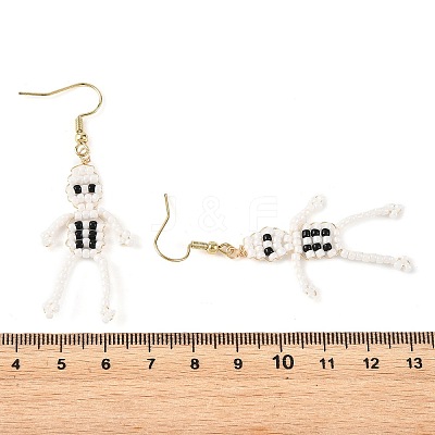 Halloween Glass Seed Bead Dangle Earrings EJEW-MZ00769-01-1