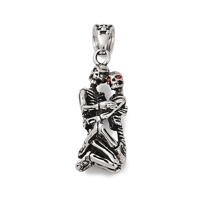 316 Surgical Stainless Steel Pave Cubic Zirconia Pendants STAS-D304-38AS-1