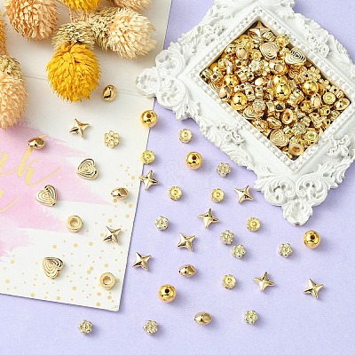 160Pcs 8 Styles CCB Plastic Beads CCB-YW0001-35-1