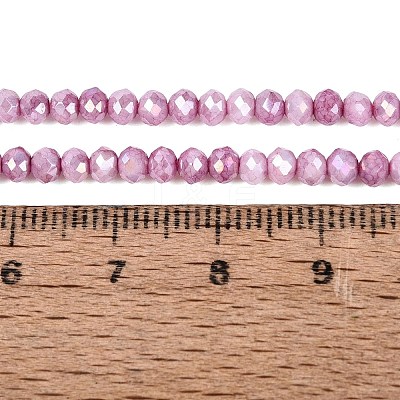 Anti-Tarnish Dyed Rondelle Glass Beads Strands EGLA-T021-3mm-17-12-1
