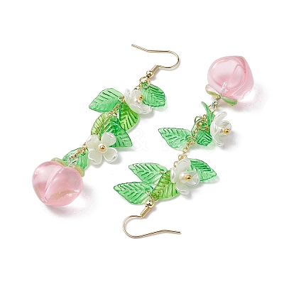 Acrylic 304 Stainless Steel Dangle Earrings EJEW-JE05735-02-1
