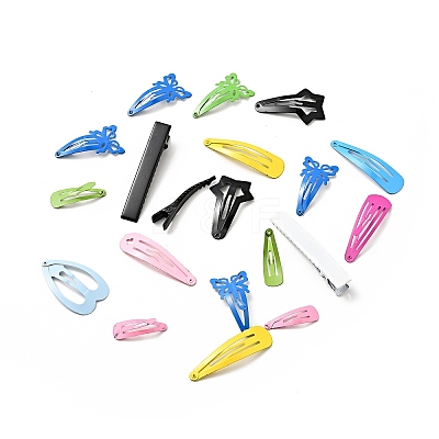 Spray Paint Iron Snap & Alligator Hair Clip Findings IFIN-P038-01-1