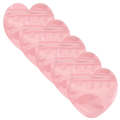 20Pcs Heart Shaped Plastic Packaging Yin-yang Resealable Bags OPP-FS0001-03-1