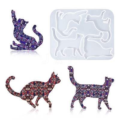 Cat Shape Brooch DIY Silhouette Silicone Mold PW-WG39523-01-1