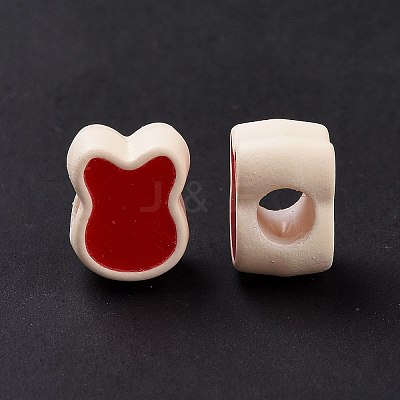 Rubberized Style Acrylic European Beads SACR-E009-12-1