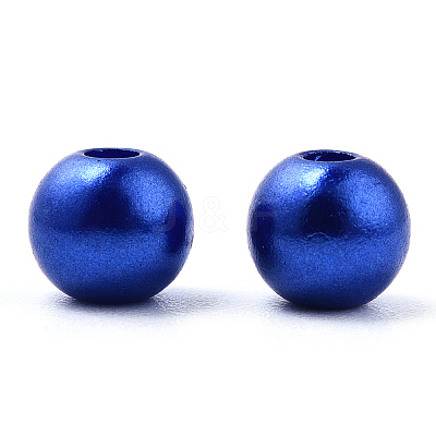 Spray Painted ABS Plastic Imitation Pearl Beads OACR-T015-05A-06-1