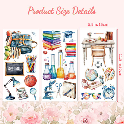 3 Sheets 3 Styles PVC Waterproof Decorative Stickers DIY-WH0404-563-1