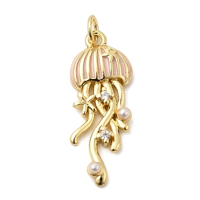 Brass Enamel Pendants KK-CJC0013-16G-01-1
