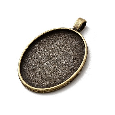 Vintage Tibetan Style Alloy Pendant Cabochon Settings X-TIBEP-M018-21AB-NF-1