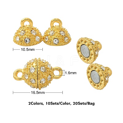 20 Sets 2 Colors Brass Magnetic Clasps KK-CJ0001-85-1