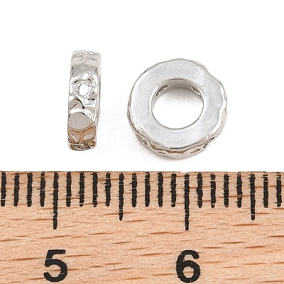 Brass Micro Pave Clear Cubic Zirconia Beads KK-CBA78C7-25P-1