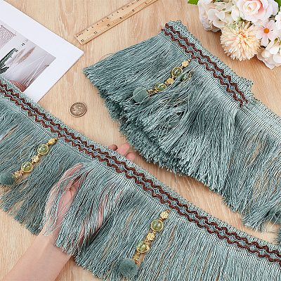 4M Polyester Fringe Tassel Trim DIY-OC0013-37A-1