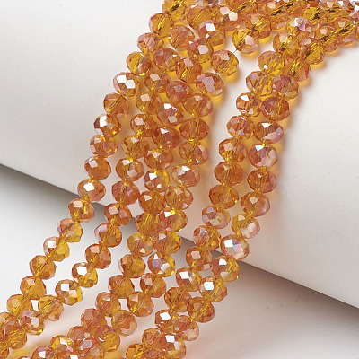 Electroplate Glass Beads Strands EGLA-A034-T4mm-J11-1