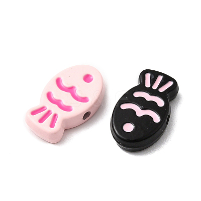 Fish Spray Painted Alloy Enamel Beads FIND-C075-04-1